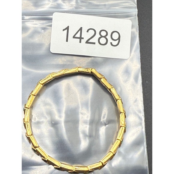 Vintage Gold Tone Tennis Bracelet Green Rhinestones Stretch  7" - Picture 8 of 8